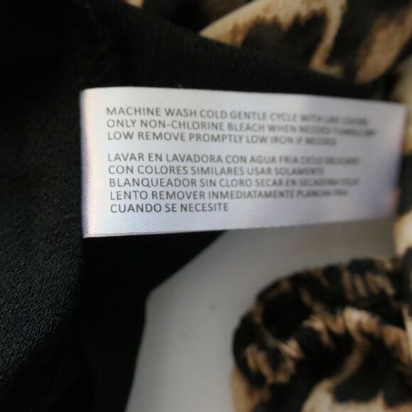 NWT A Love Story Blouse Top Women Small Black Animal Print Rhinestones Glam Luxe - Picture 12 of 12